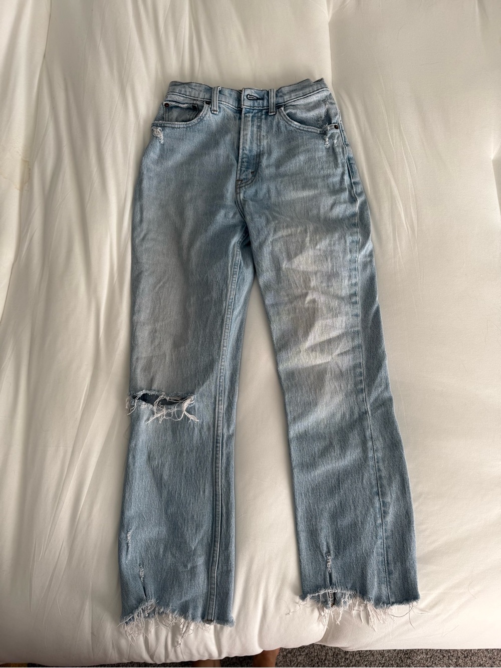 Abercrombie & Fitch Light Blue High-Rise Kick Flare Jeans